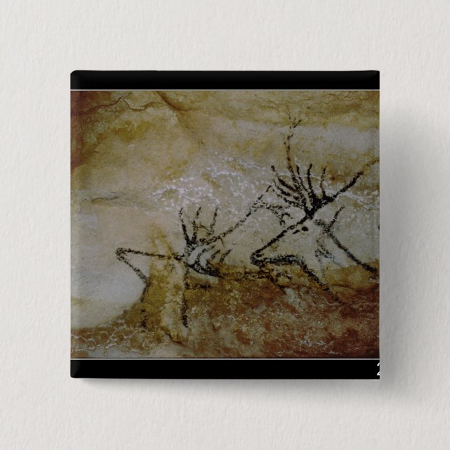 Frieze of deer, c.17000 BC 15 Cm Square Badge (Front)