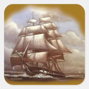 Frigate "Old Ironsides" USS Constitution Square Sticker