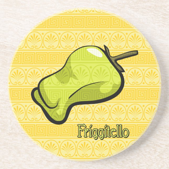 Friggitello Chilli Pepper Sandstone Coaster (Front)