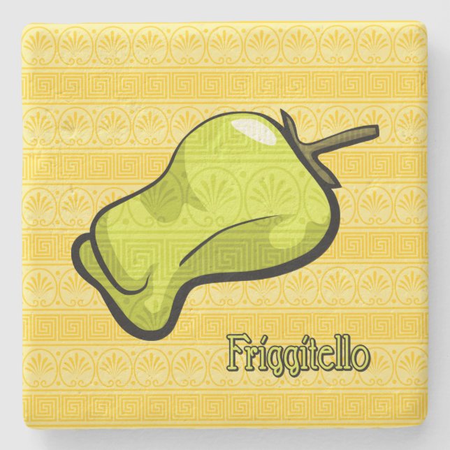 Friggitello Chilli Pepper Stone Coaster (Front)