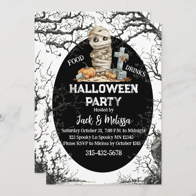 Fright Night Fun — Halloween Party Invitation (Front/Back)
