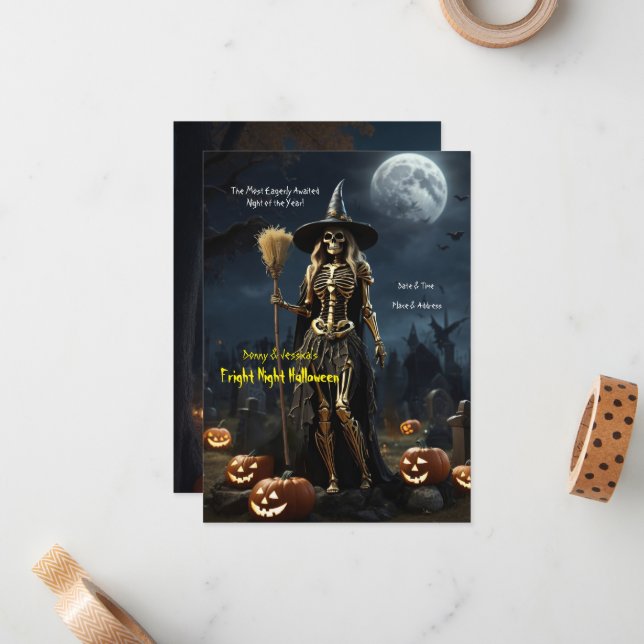 'Fright Night' Halloween  Card (Front/Back In Situ)