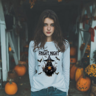 Fright Night Halloween Witch Tri-Blend Shirt