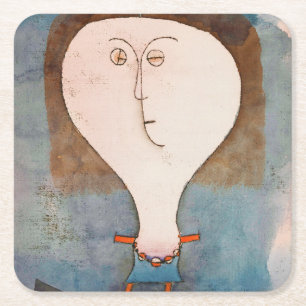 Fright of a Girl, Klee Square Paper Coaster