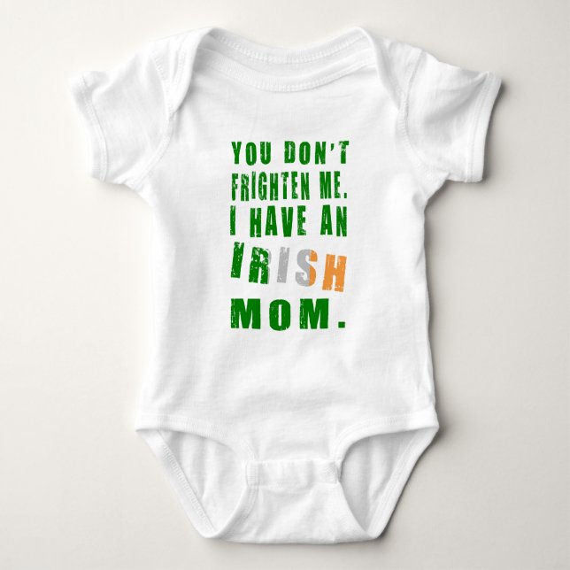 Frighten Irish Mum Baby Bodysuit (Front)