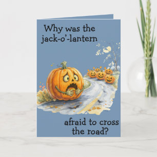 "Frightened Jack" Children's Joke Halloween Card