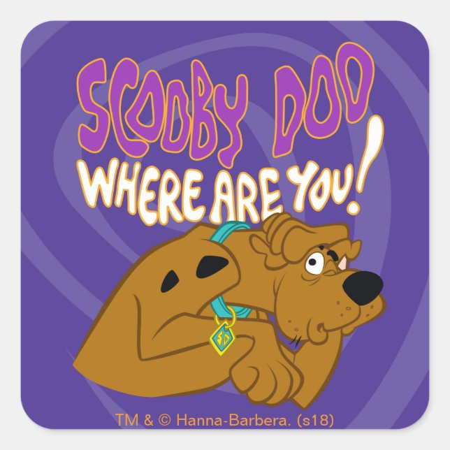 Frightened Scooby-Doo Square Sticker (Front)