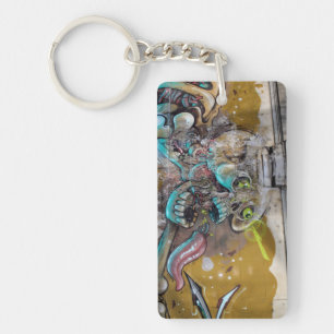 Frightened Skull Key Ring