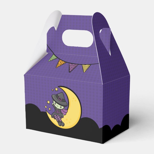 Frightfully Cute Halloween Witch Favour Box (Front Side)