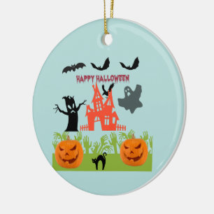 Frightfully Delightful  Halloween Ceramic Tree Decoration
