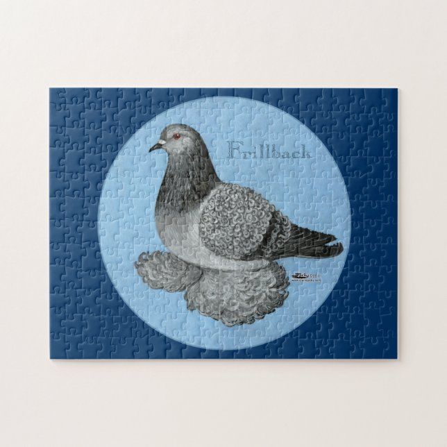 Frillback Blue Grizzle Pigeon Jigsaw Puzzle (Horizontal)