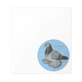 Frillback Blue Grizzle Pigeon Notepad