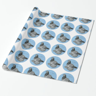 Frillback Blue Grizzle Pigeon Wrapping Paper