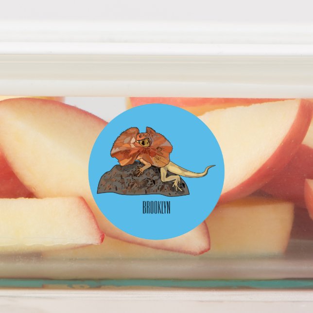 Frilled-neck lizard cartoon illustration (Affixed)