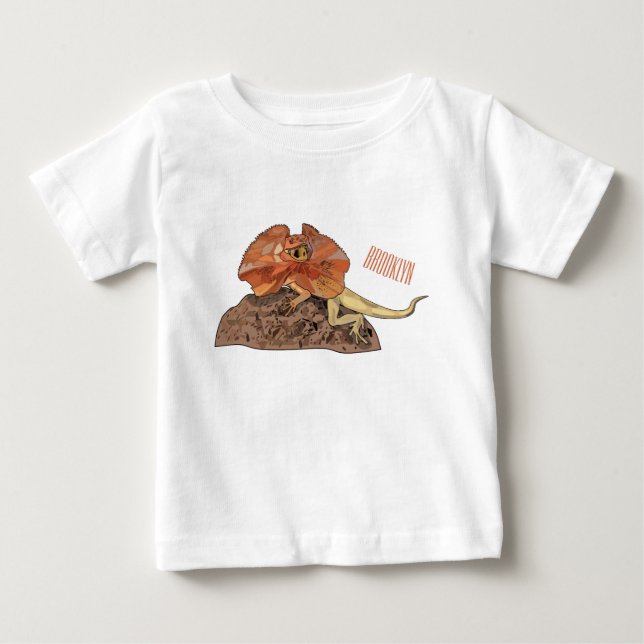 Frilled-neck lizard cartoon illustration baby T-Shirt (Front)