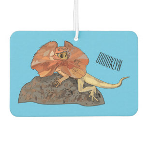 Frilled-neck lizard cartoon illustration car air freshener