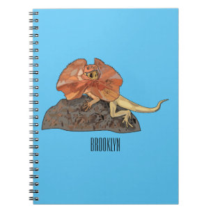 Frilled-neck lizard cartoon illustration notebook