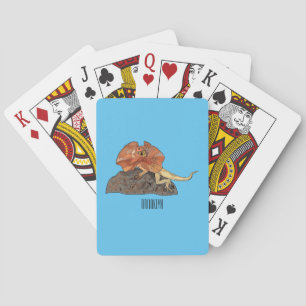Frilled-neck lizard cartoon illustration playing cards