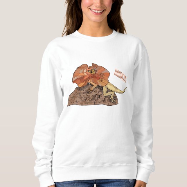 Frilled-neck lizard cartoon illustration sweatshirt (Front)