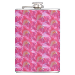 Frilled Pink Tulips – Modern Floral Design Hip Flask