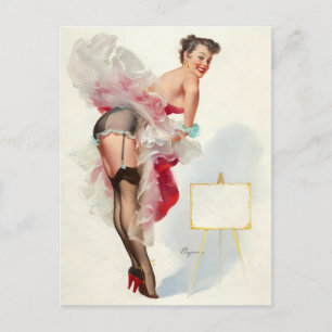 Frills pin up holiday postcard
