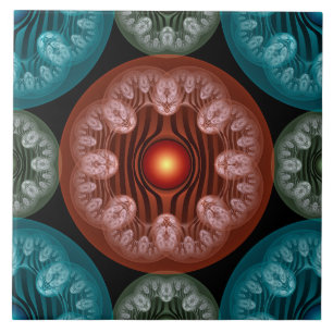 Frilly colourful decoration tile