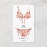 Frilly Pink Lingerie Size Insert Card<br><div class="desc">Lingerie insert card featuring feminine bra and panties in frilly blush pink. Customise with the bride's undergarment measurements. Great to enclose with bachelorette party invitations to ask the girls to bring the bride something special for the honeymoon.</div>