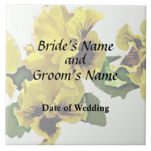 Frilly Yellow Pansies Wedding Products Tile