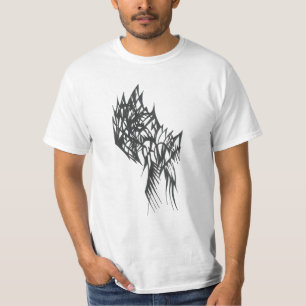 Fringe Black White Abstract Tribal Tattoo Art T-Shirt
