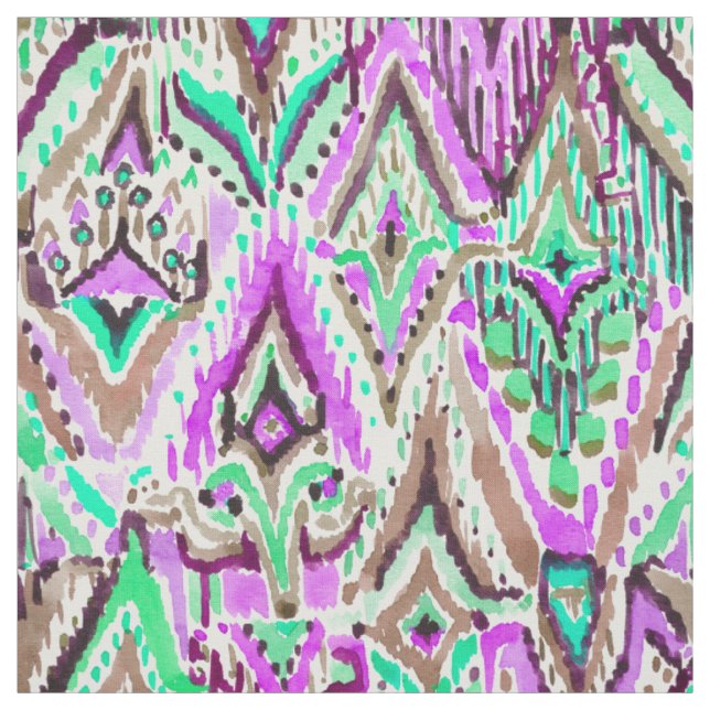 Fringe Ikat Watercolor Tribal Fabric (Swatch)