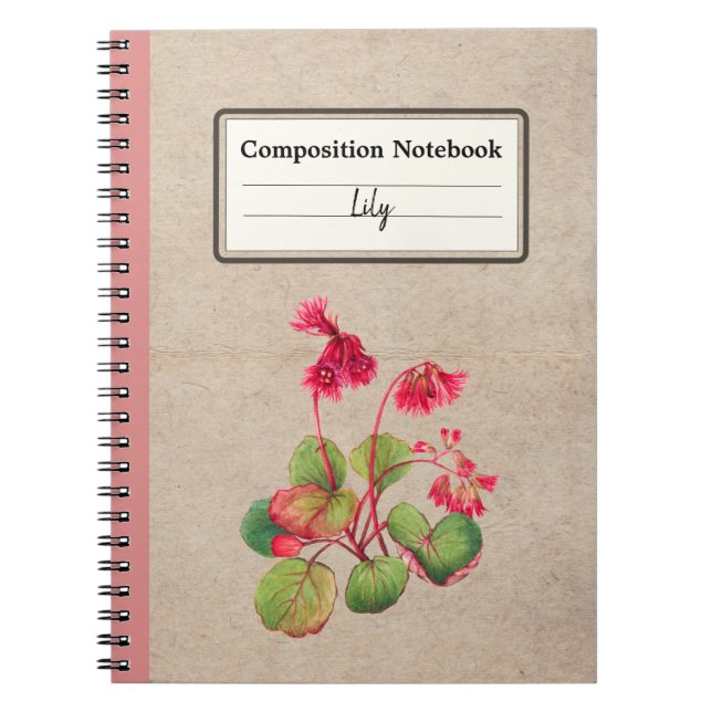 Fringed Galax Flower Personalised Composition Notebook (Front)