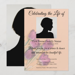 Fringed tulip memorial invitation