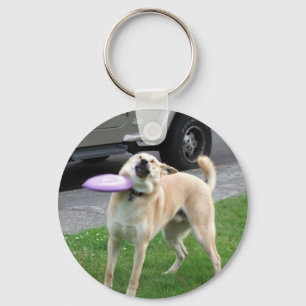Frisbee Dog Meme Double Sided Keychain
