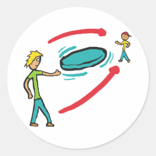 Frisbee Flying Disc Classic Round Sticker