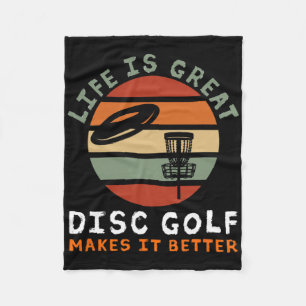 Frisbee Golf Accessories Life Is Great Disc Golf Fleece Blanket