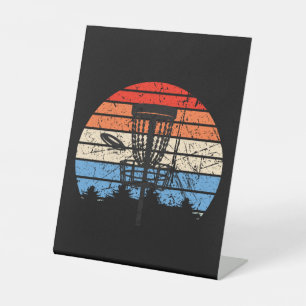 Frisbee Golf Disc Golf Retro   Pedestal Sign