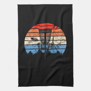 Frisbee Golf Disc Golf Retro Tea Towel