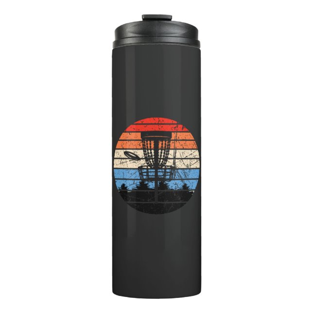 Frisbee Golf Disc Golf Retro Thermal Tumbler (Front)