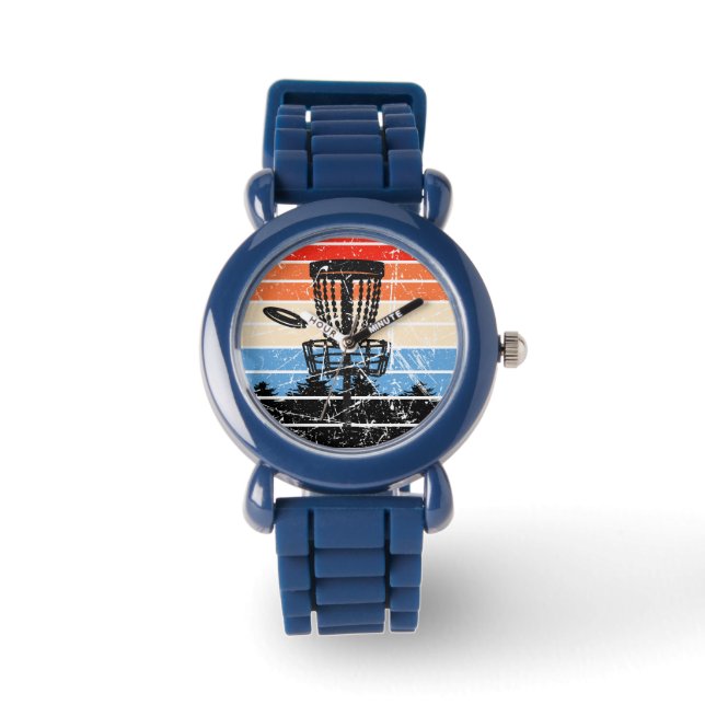 Frisbee Golf Disc Golf Retro Watch (Front)