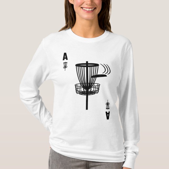 Frisbee Golf Hole In One Ace Card Funny Disc Golf T-Shirt (Front)