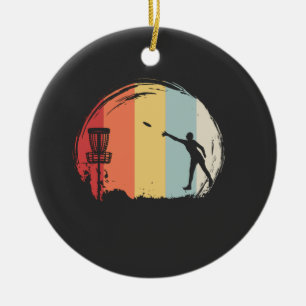 Frisbee Golf Retro Ceramic Tree Decoration
