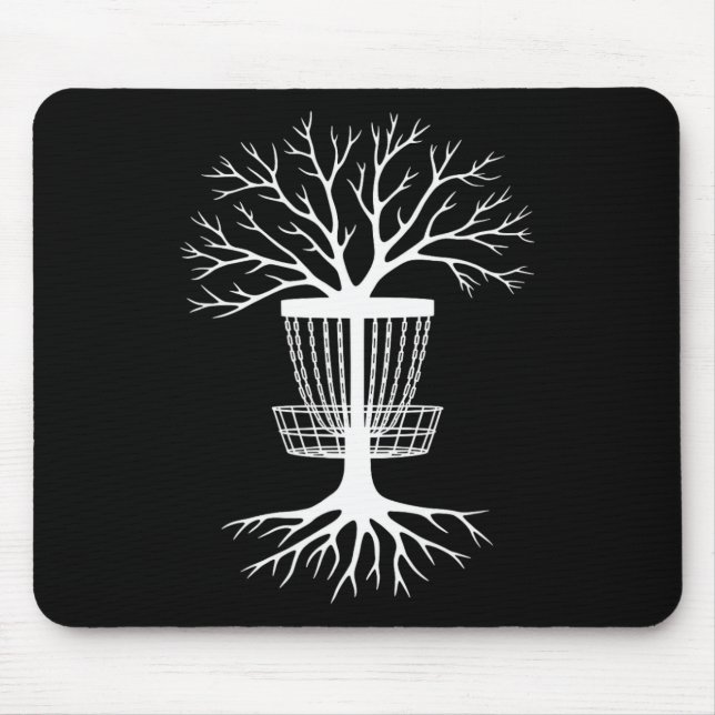 Frisbee Golf Sket And Tree Cool Disc Golf  Mouse Pad (Front)