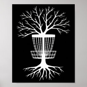 Frisbee Golf Sket And Tree Cool Disc Golf Poster