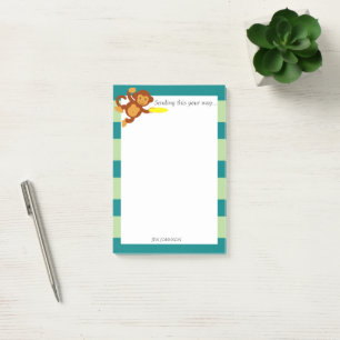 Frisbee Jungle Monkey Personalised Post-it Notes