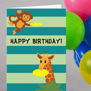 Frisbee Jungle Personalised Birthday Card