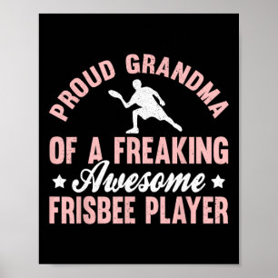 Frisbee Player Ultimate Frisbee Disc Golf Grandma Poster