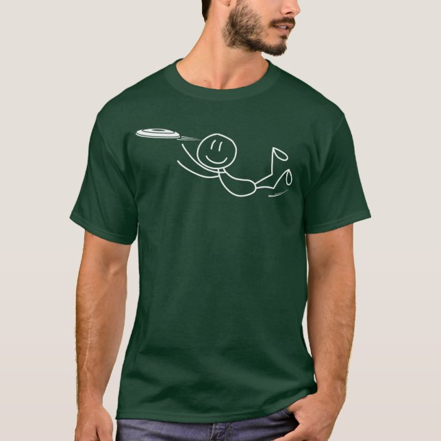 Frisbee Stickman Disc Golf Funny Ultimate Frisbee  T-Shirt (Front)
