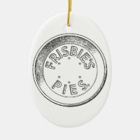 Frisbie Pie Tin ceramic tree ornament