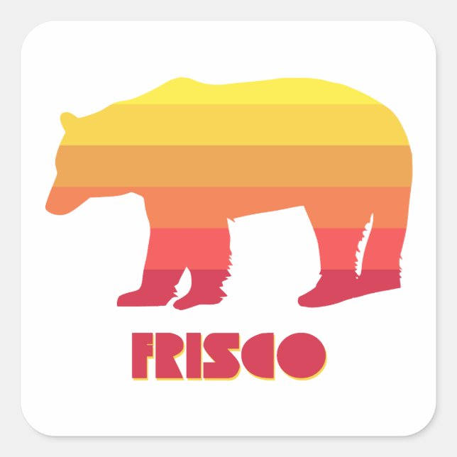 Frisco Colorado Rainbow Bear Square Sticker (Front)