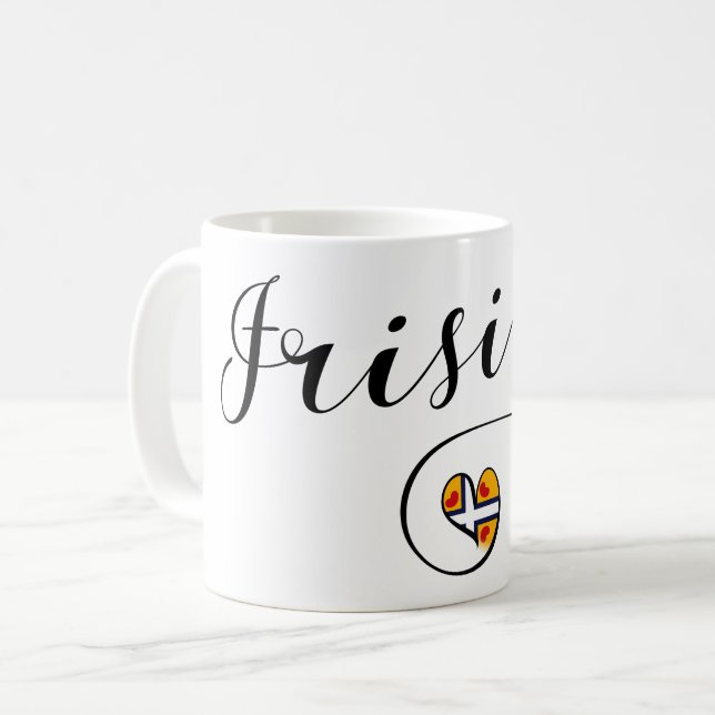 Frisia Flag Heart, Frisians Coffee Mug (Front Left)